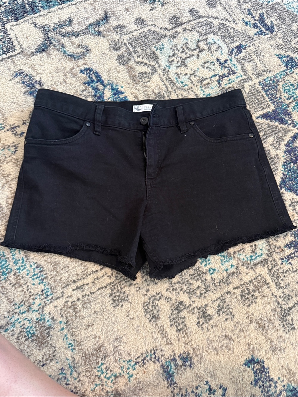 Carve Designs Black Frayed Hem Jean Shorts